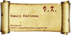 Vaszi Korinna névjegykártya